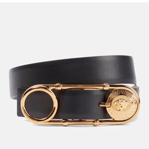 VERSACE SAFETY PIN LEATHER BELT 3 CM SIZE LARGE